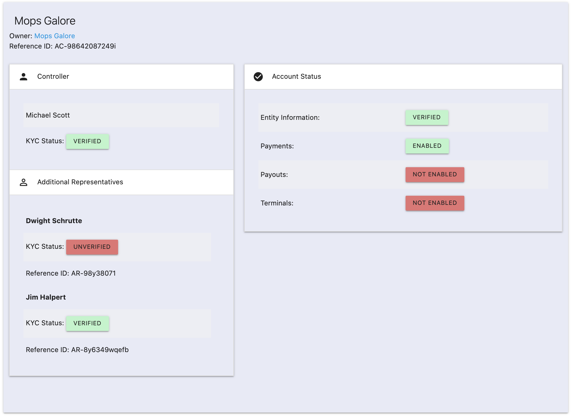 Where to view a merchant's verifications in WePay's Partner Center.