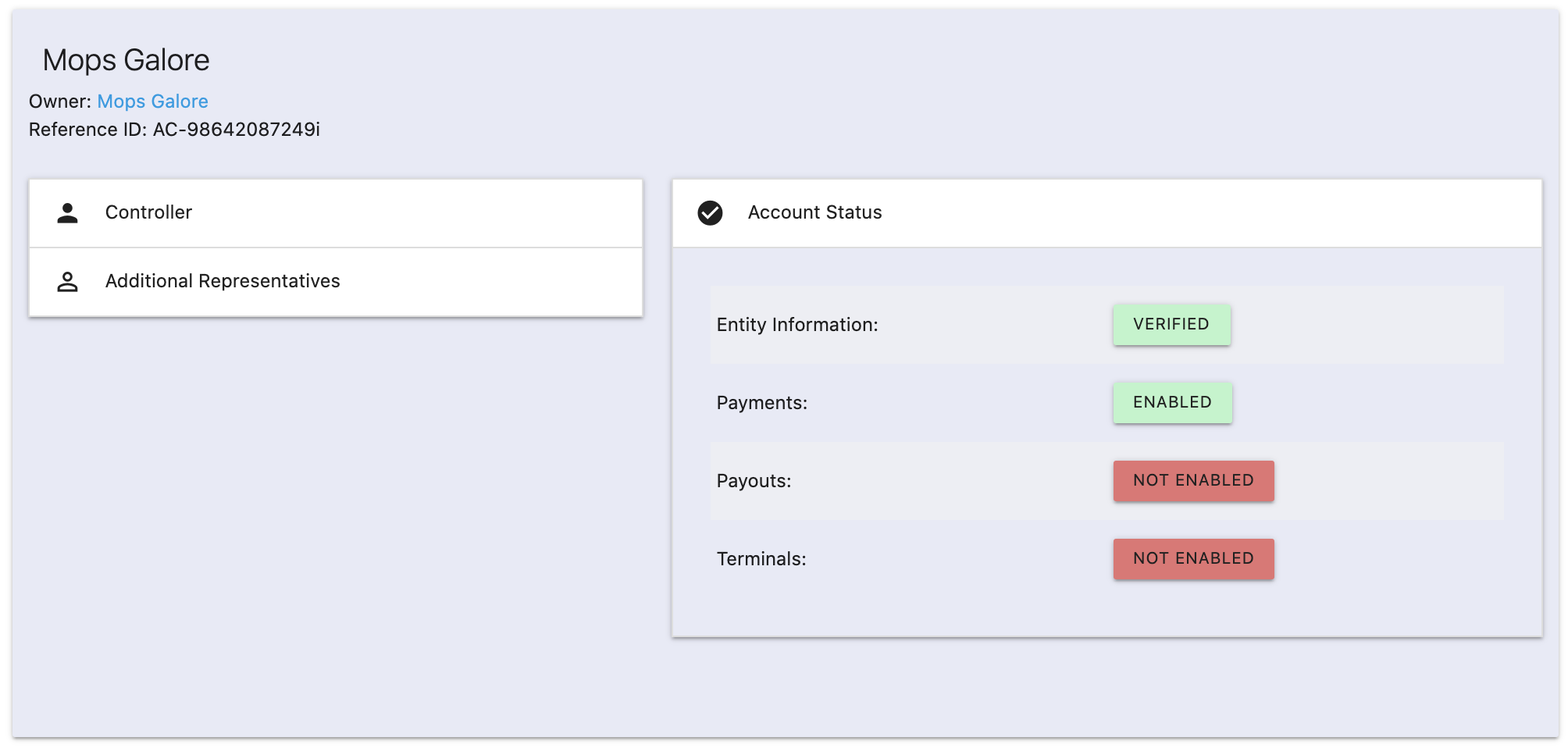 Where to view a merchant's capabilities from the Partner Center