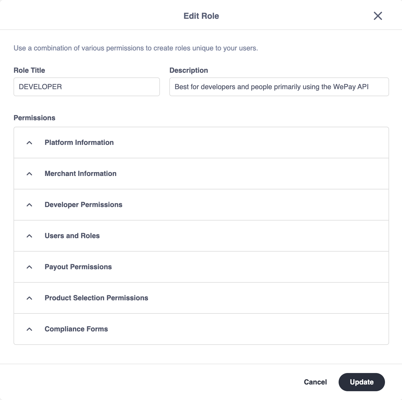 How to edit the permissions of an existing role in Partner Center.