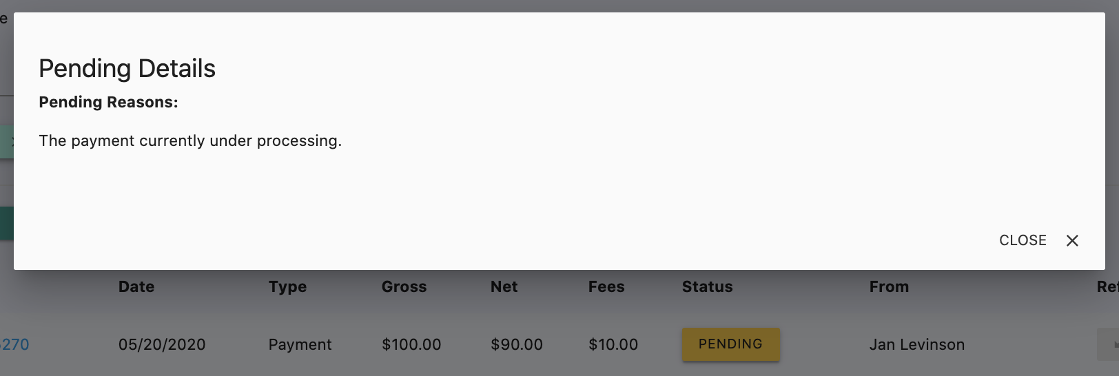 An example of a custom display for payment details for your employees.